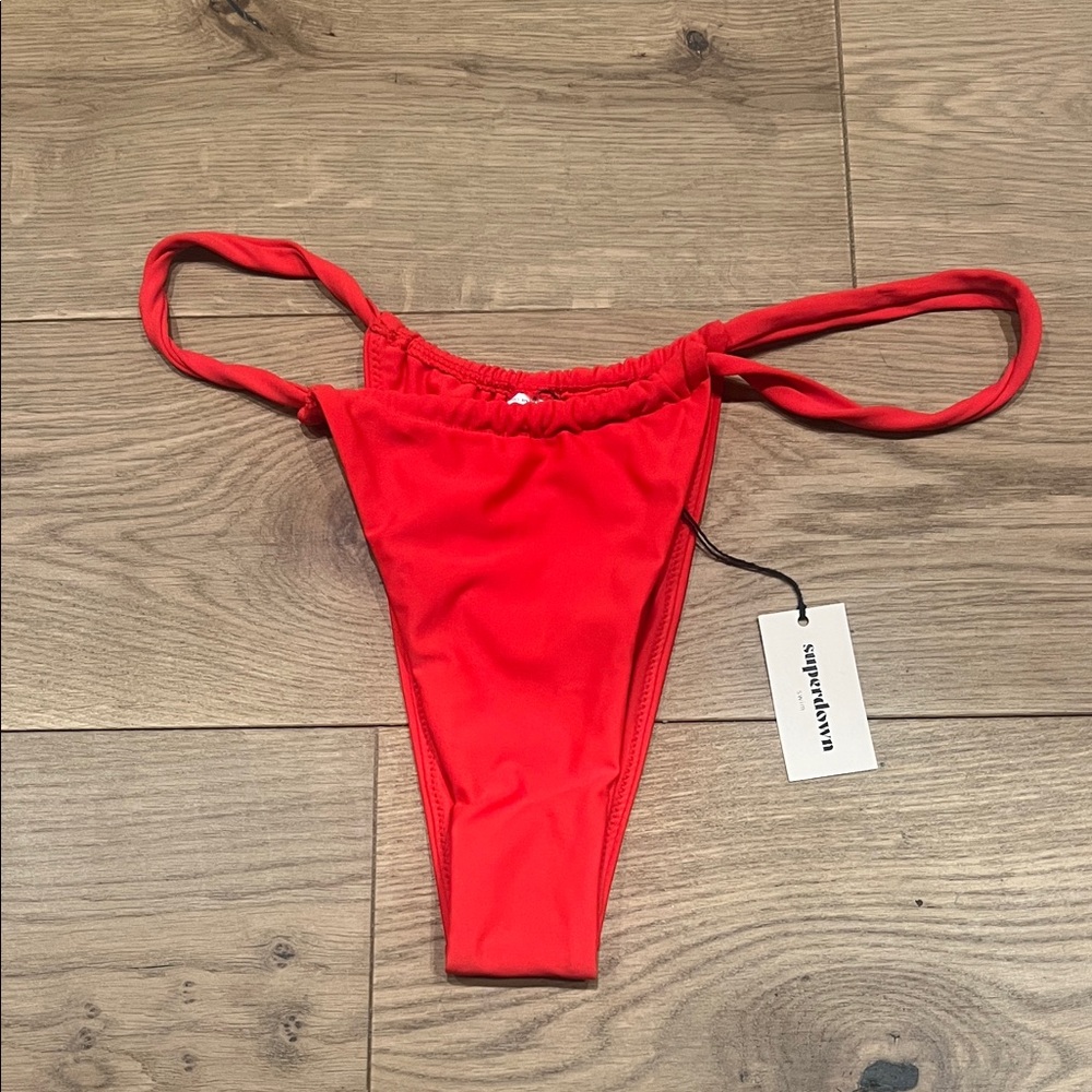 Superdown Red Bikini Bottoms